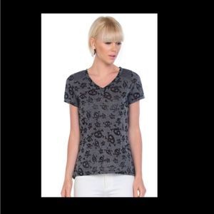 Skull Top Burnout Tee in Gray Gothic Goth Halloween Emo Best Seller LAST ONE